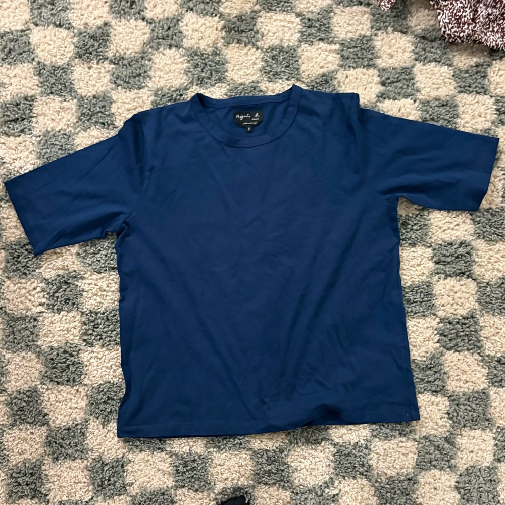 Agnes B. Navy Blue Short Sleeve Tee
